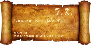 Tanczer Kristóf névjegykártya