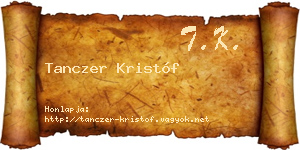 Tanczer Kristóf névjegykártya
