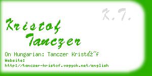 kristof tanczer business card